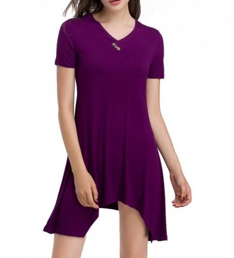 HAIDE99 Sleeve Flattering Casual Purple