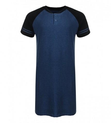 Ekouaer Cotton Nightshirts Lightweight Henley Nightshirt