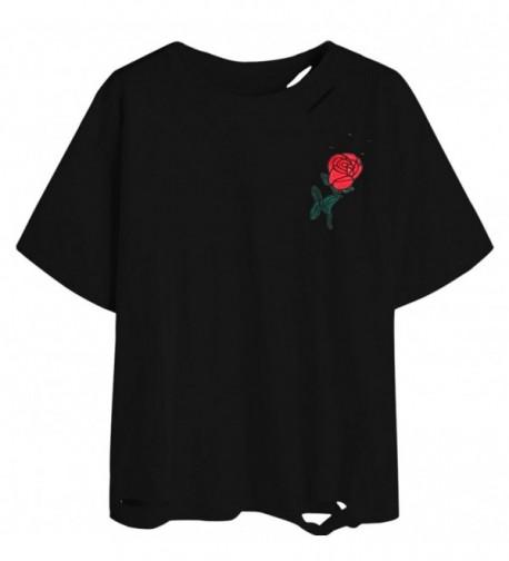 HongXander Summer Embroidery Blouse T Shirt