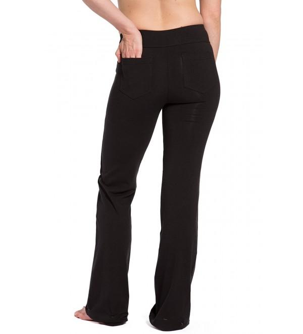 Women's Ecofabric Classic Bootleg Yoga Pant - Back Pockets - Black ...