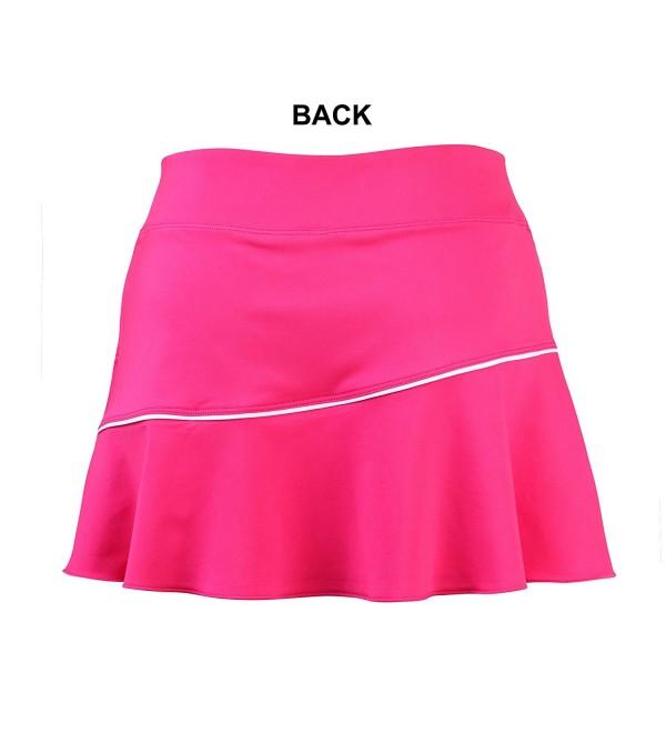 Women's CoolDry Elastic Tennis Skirt With Shorts Dance Skorts - Rose ...