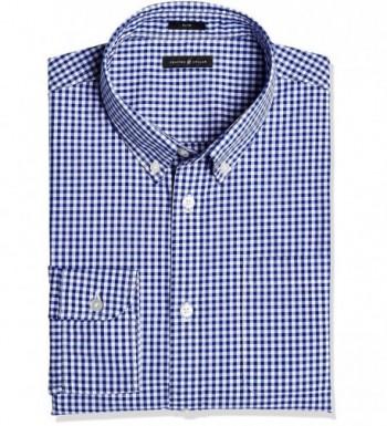 Men's Slim Fit Button-Down Collar Gingham Check Business Casual Shirt ...