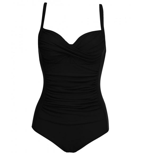 Swimsuit Bathing Inspired Monokinis 0517 Black - 0517-black - C4180GTRXD0