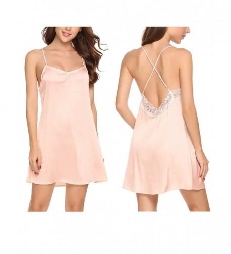 Ekouaer Chemise Sleepwear Satin Nightgown