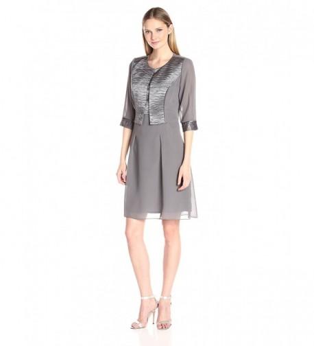 Maya Brooke Womens Pleated Gunmetal