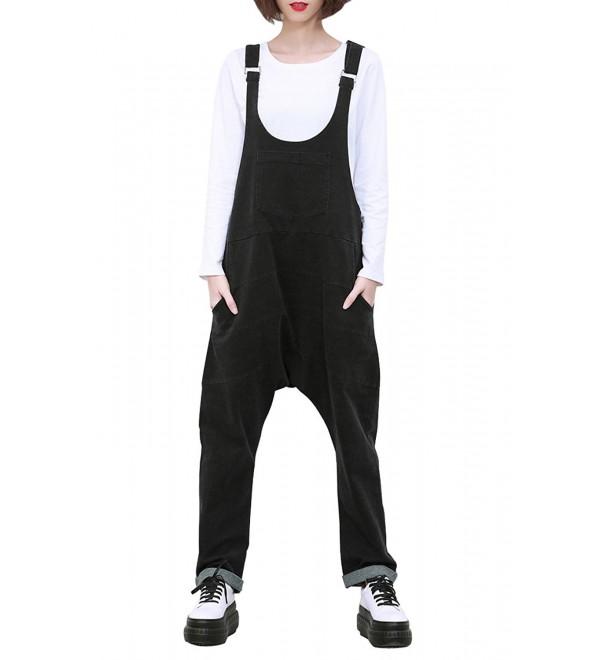 ELLAZHU Adjustable Overalls GY808 Black