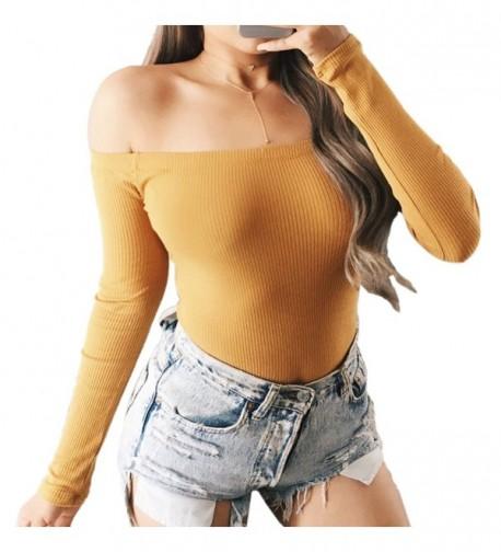 Moxeay Bodysuit Bodycon Shoulder Overall