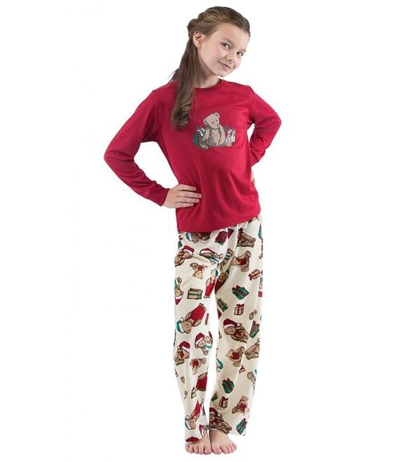 Vermont Teddy Bear Christmas Matching Family Pajamas- Red - C117YUW0GM6