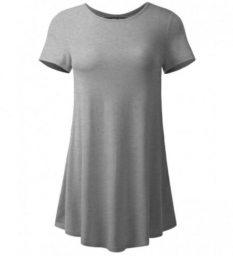 A.F.Y Women's Short Sleeve Flare Tunic Made In USA - Atnmr008_heather ...