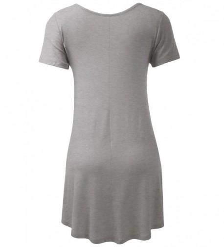 A.F.Y Women's Short Sleeve Flare Tunic Made In USA - Atnmr008_heather ...