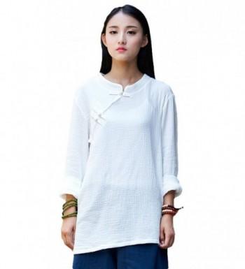 Soojun Womens Sleeve Linen Blouses