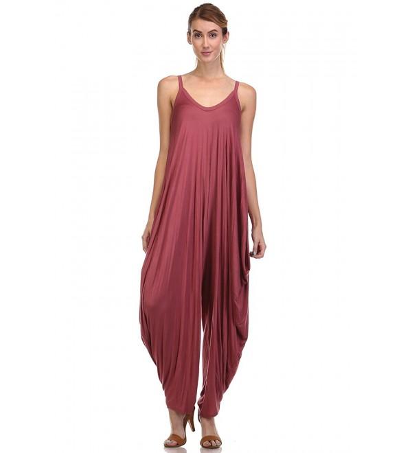 Love LOV JP6883 Drapery Jumpsuit Marsala