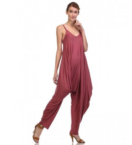 Ladies Oversized Drapery Harem Jumpsuit with Banded Scoop-neck and ...