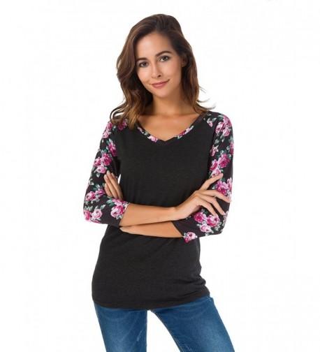 Roshop Baseball Floral Raglan Sleeves