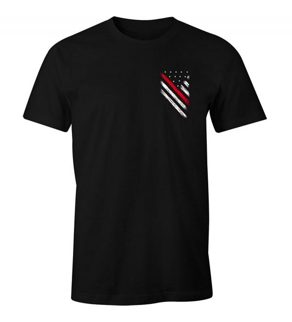 Thin Red Line USA Flag Firefighter Men's T Shirt - CA1820IS4ZH