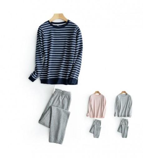 HaloVa Pajamas Striped Sleepwear Sweatshirt