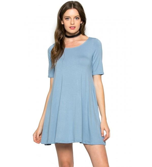 Light Blue Flowy Dress Short Discount ...
