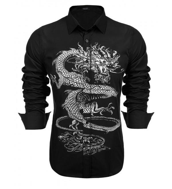 dragon print button up shirt