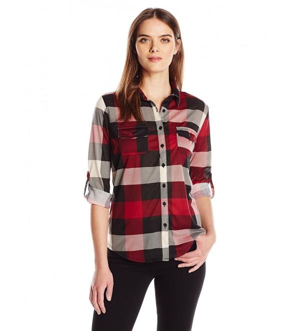 plaid button up shirt womens