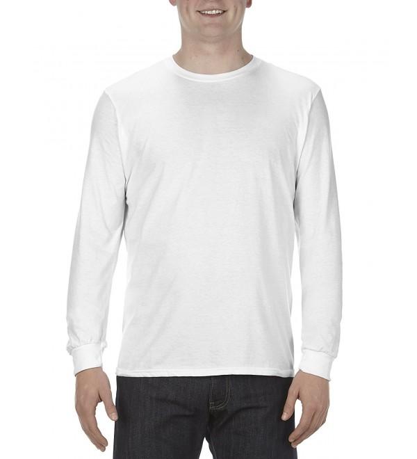 AAA Men's Ultimate Lightweight Ringspun Long Sleeve T-Shirt - White ...