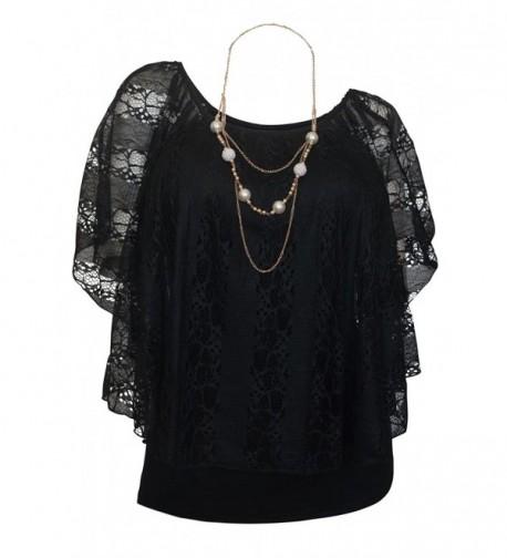 eVogues Lined Sheer Poncho Black