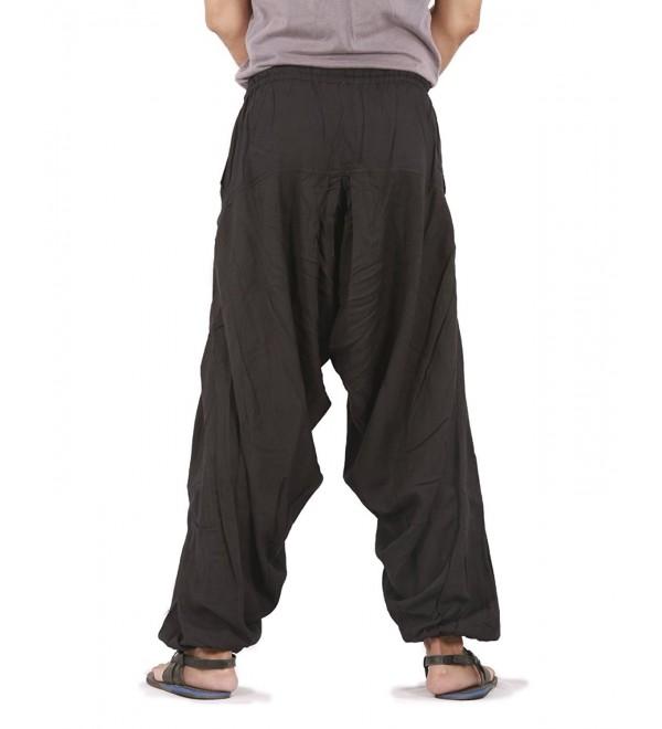 Mens Linen Pants Pleated Style - Black - CV122O3NEOL