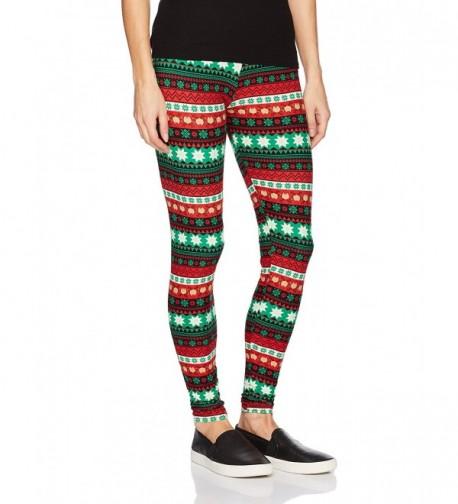 Women's Christmas Reindeer All Over Print Leggings - Black Beauty Combo ...