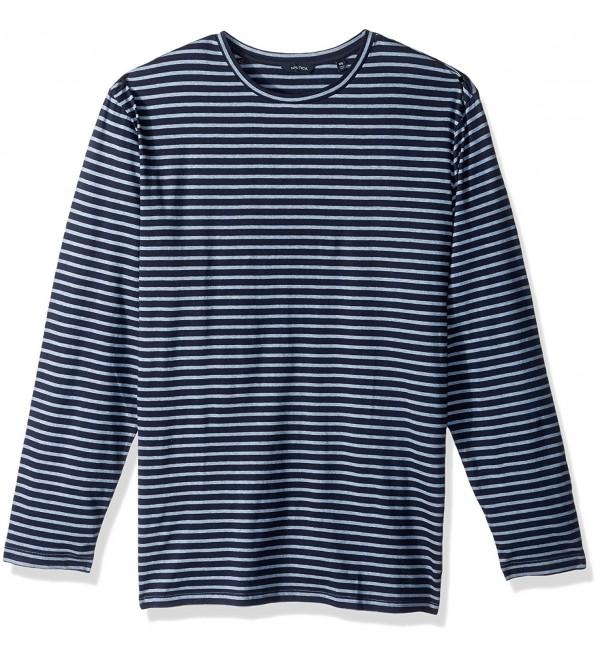 Men's Long Sleeve Striped Crew Neck Shirt - Deep Anchor Heather ...