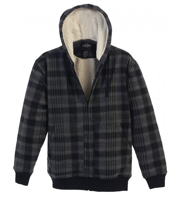 Gioberti Checkered Flannel Hoodie Charcoal