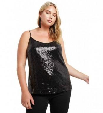 Womens Sequin Scoop Straps Blouse