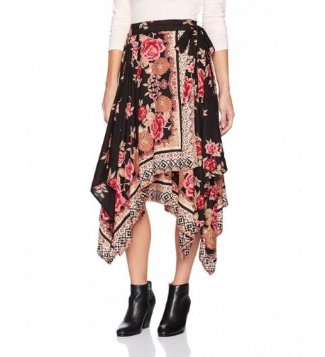 Angie Womens Printed Hanky Skirt