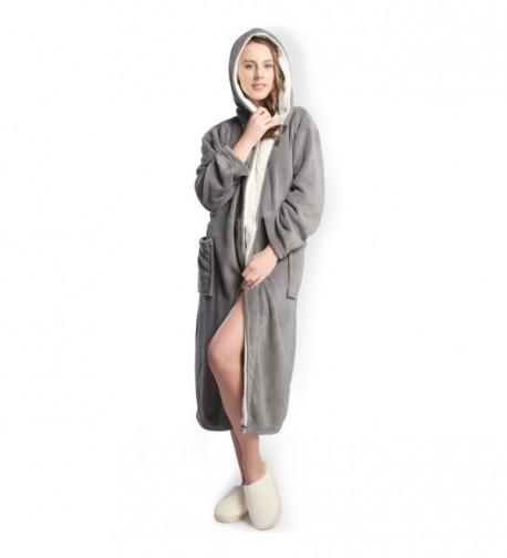 COSMOZ Hooded Herringbone Womens Bathrobe