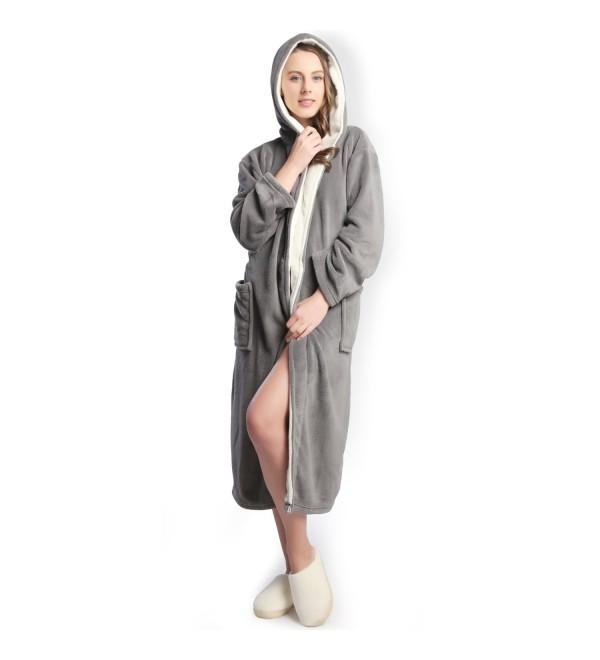 COSMOZ Hooded Herringbone Womens Bathrobe