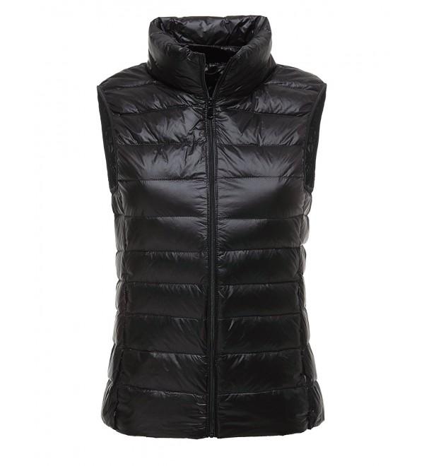 30 Colors- Ultra-Light- Soft Women's 90% Down Puffer Vest - Black ...