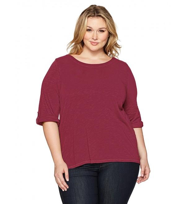 Women's Plus Size Wren Tee In Slub Jersey - Sangria - CQ17WXCQN3U