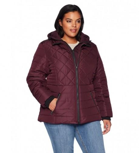 Details Womens Diamond Puffer Bourgogne