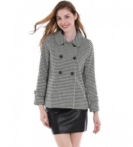 Allegra Womens Houndstooth Double Breasted
