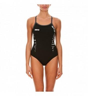 arena Womens Carbonite Swimsuit Asphalt