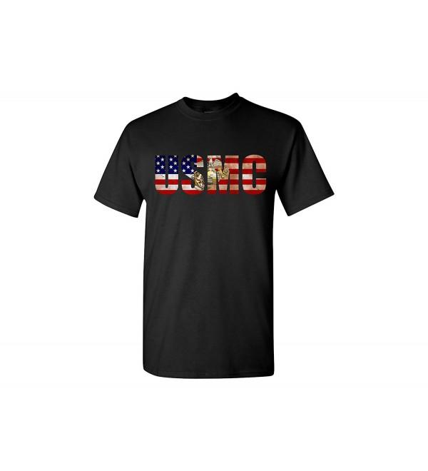 USMC T-Shirt Patriotic Men's USA Flag PT Shirt United States Marine ...