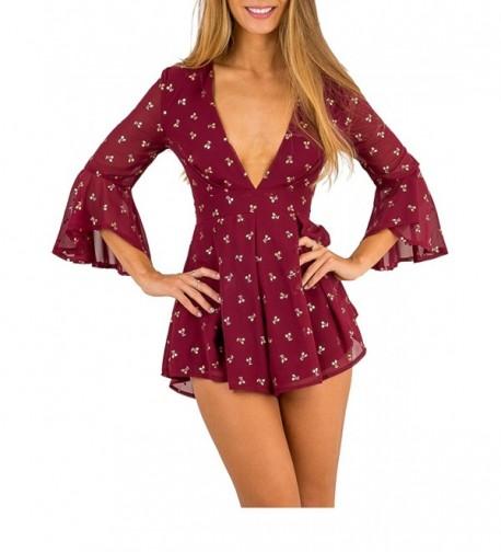 Glamaker Womens Rompers Playsuit Sleeves