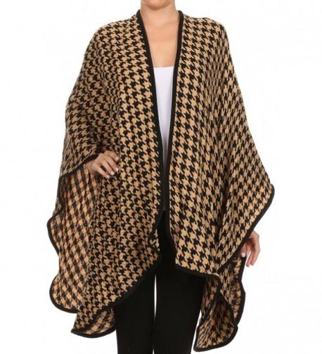 ReneeC Fashion Cardigan Sweater Houndstooth