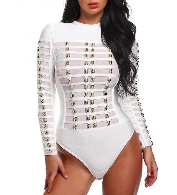 Sunlen Studded Perspective Bandage Bodysuits