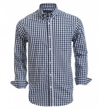 Mens Button Down Shirts 100% Cotton Long Sleeve Shirts Regular Fit ...