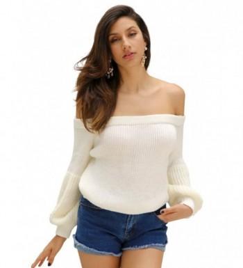 Simplee Shoulder Pullover Sweater Lantern