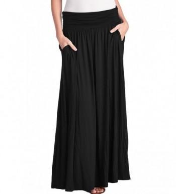 TRENDY UNITED Shirring Pockets Black maxi