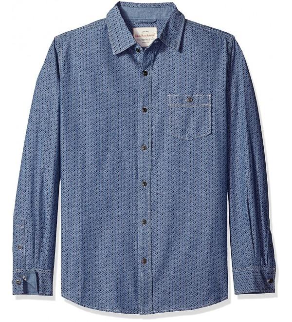 Men's Printed Denim Shirt - Blue Stone - C412N202KRM