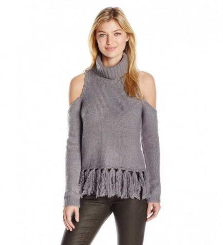 Moon River Shoulder Turtleneck Sweater