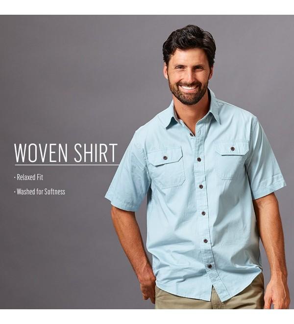 Authentics Men's Short-Sleeve Classic Woven Shirt - Bright White ...