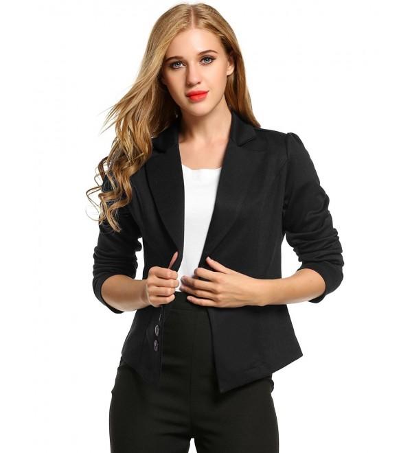 Ouyilu Collar Sleeve Button Blazer