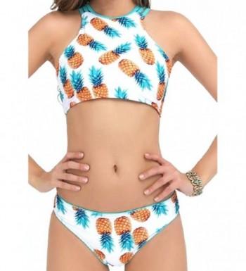 Pineapple Printing Two Piece Padding Bathing